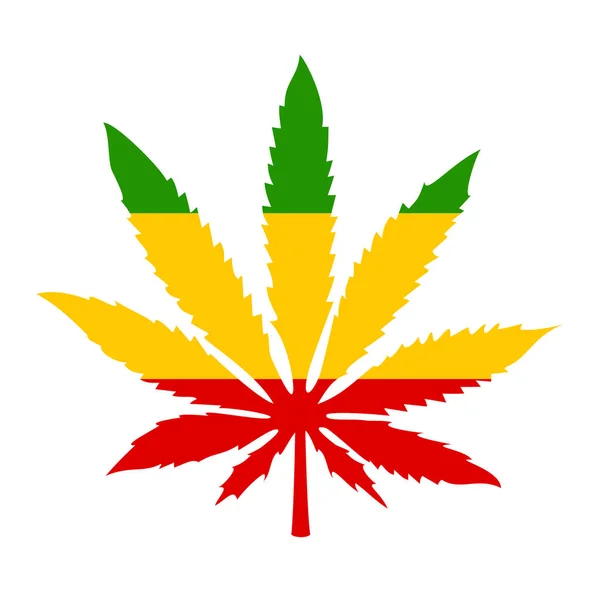 Ikona Rastafariańska Liściem Marihuany — Wektor stockowy
