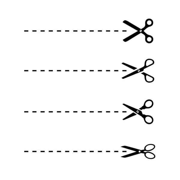 Scissors Cut Line Icon — Stock Vector
