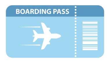 uçak boarding pass simgesi