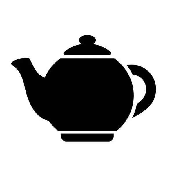 Çaydanlık Siluet Vektör Simgesi — Stok Vektör