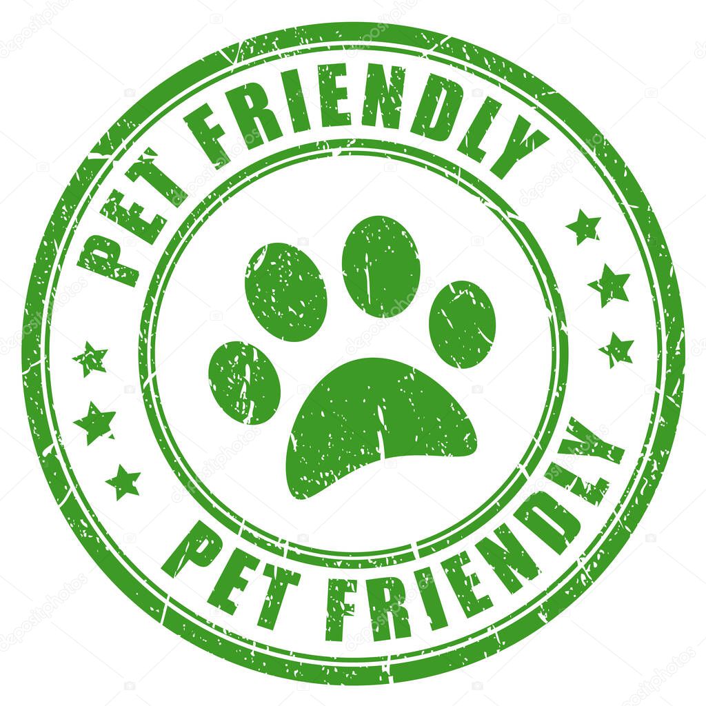 Pet friendly vector rubber stamp