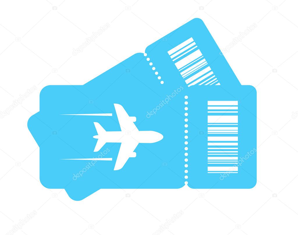 Couple plane tickets vector icon
