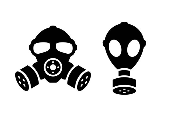Gas mask vector icon set
