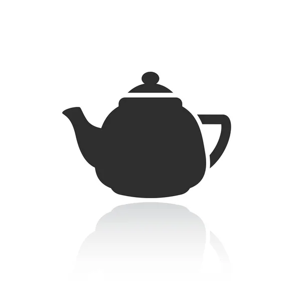 Porcelain Teapot Vector Icon — Vetor de Stock