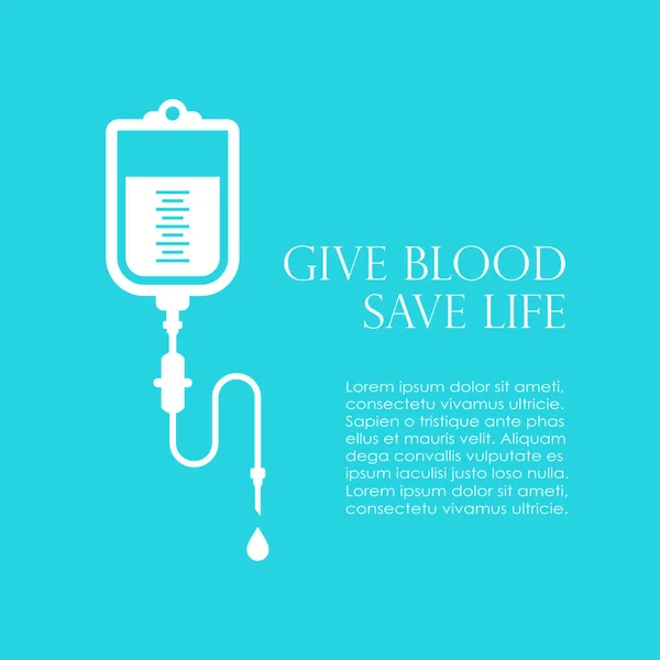 Give Blood Vector Poster Design — Vetor de Stock