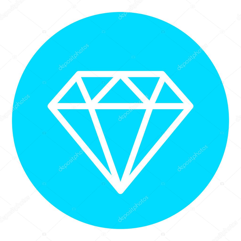 Diamond round vector icon