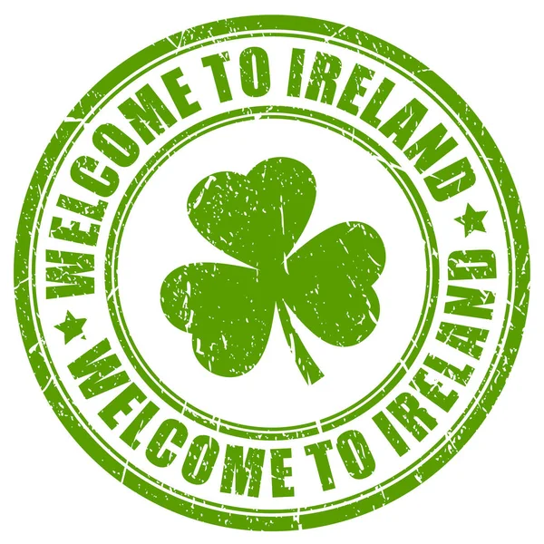 Bienvenue Timbre Vectoriel Irlande — Image vectorielle