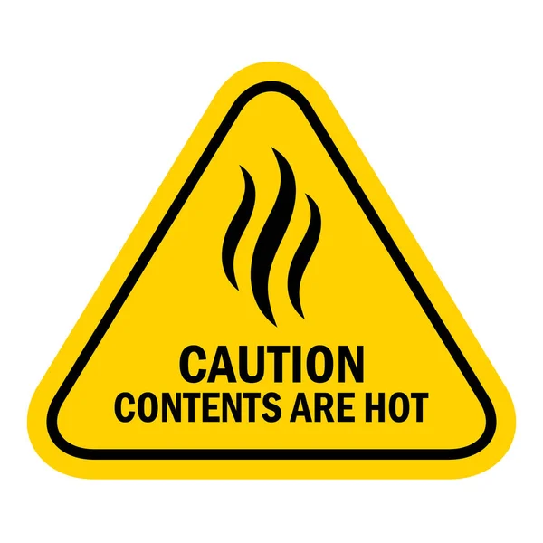 Caution Contents Hot Vector Sign — Stock Vector