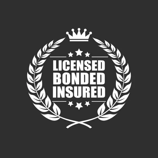 Licensed Bonded Insured Vector Icon — Stock vektor