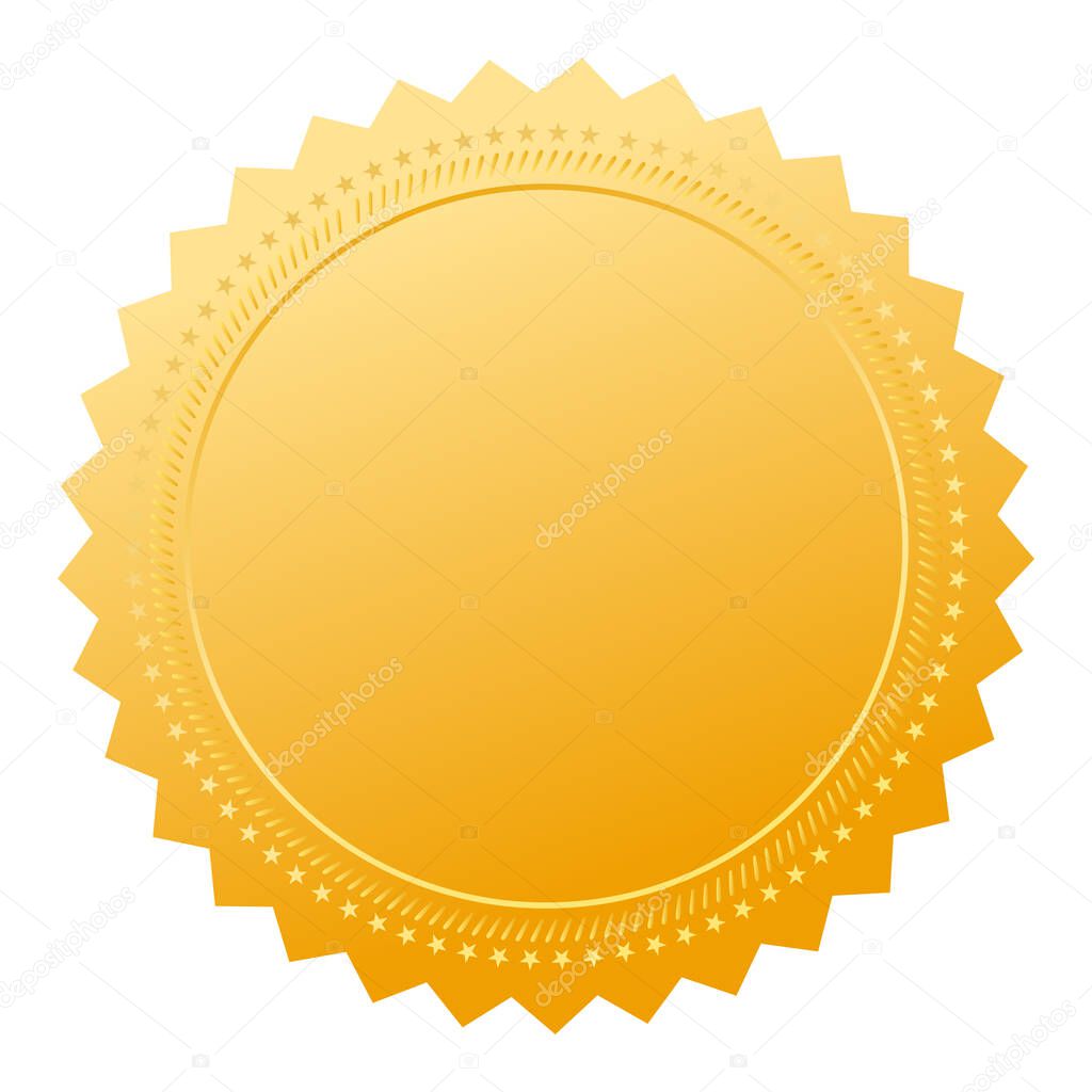 Gold guarantee seal on white background