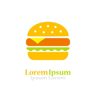 Taze lezzetli hamburger vektör logosu