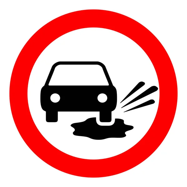 Puddles Road Warning Vector Sign — Stock Vector