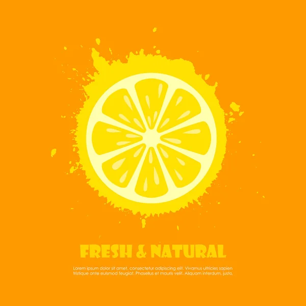 Plakat Wektorem Owoców Cytrusowych Świeży Naturalny — Wektor stockowy