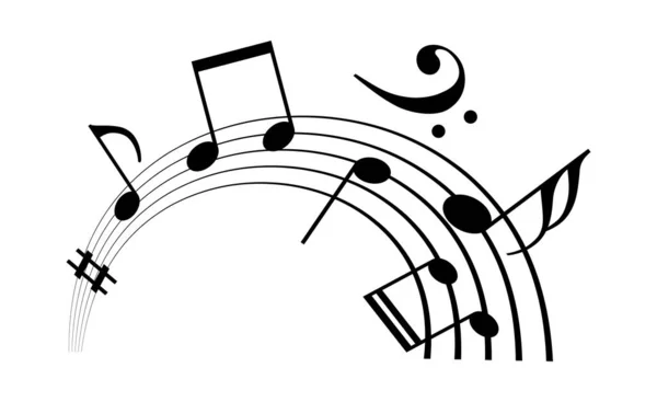 Музичний Персонал Нотатки Векторні Значки Ізольовані Білому Тлі — стоковий вектор