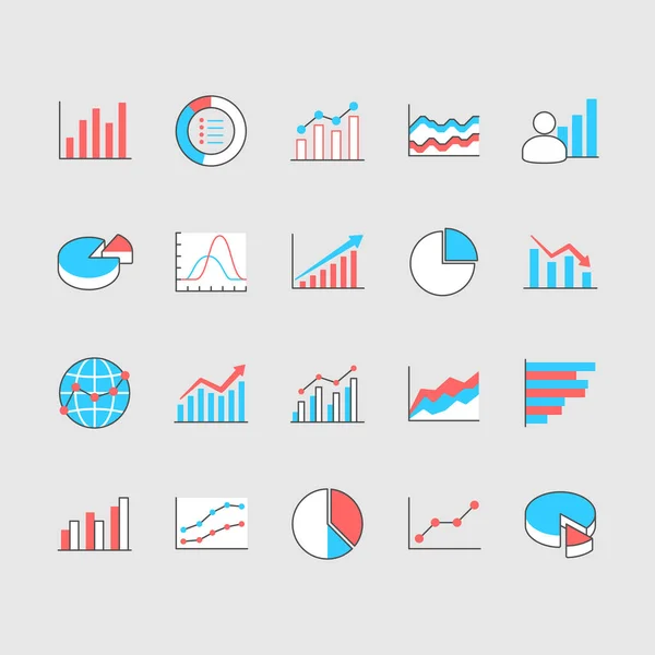 Statistieken Eenvoudige Kleurpictogrammen Aanpasbare Beroerte Rechtenvrije Stockillustraties