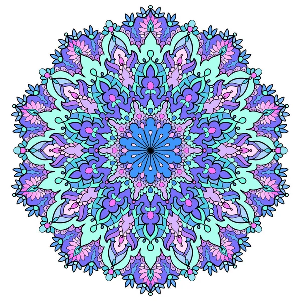Mandala Colorato Arabo Modello Geometrico Indiano Circolo Progettazione Stampe Manifesti — Vettoriale Stock