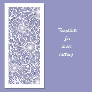 Template for laser cutting of any materials. Floral ornament. For decorating decorative panels, wedding cards, invitation menus, envelopes and so on. Vector