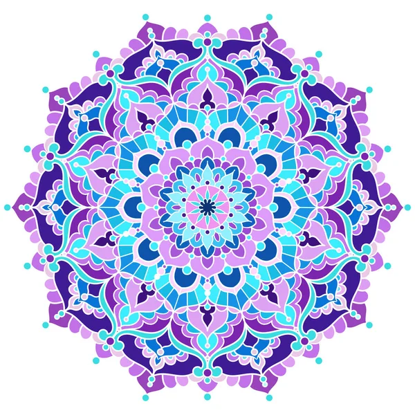 Mandala Colorato Uno Sfondo Bianco Isolato Decorativo Ornamento Rotondo Adatto — Vettoriale Stock