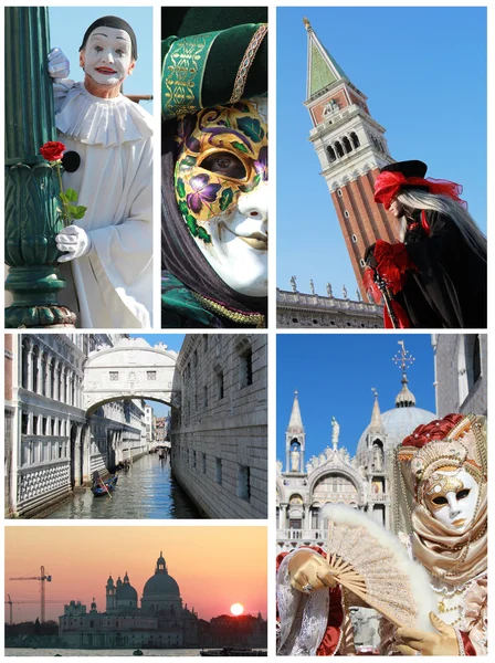 Collage zum venezianischen Karneval — Stockfoto