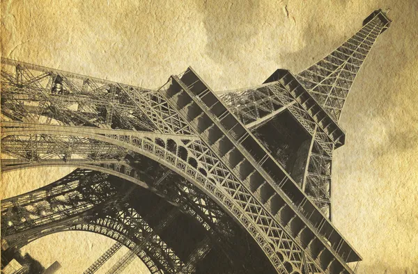 Pocztówka retro z tour eiffel — Zdjęcie stockowe