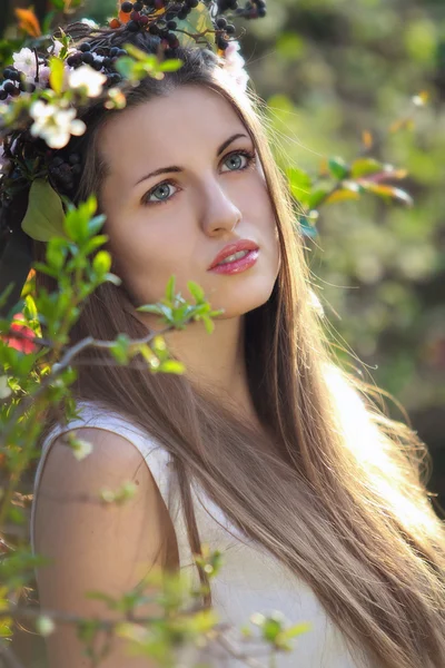 Portrait of a beautiful spring nymph — Stock Photo, Image