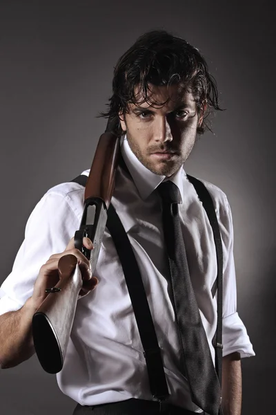 Handsome gangster portrait — Stock Photo, Image