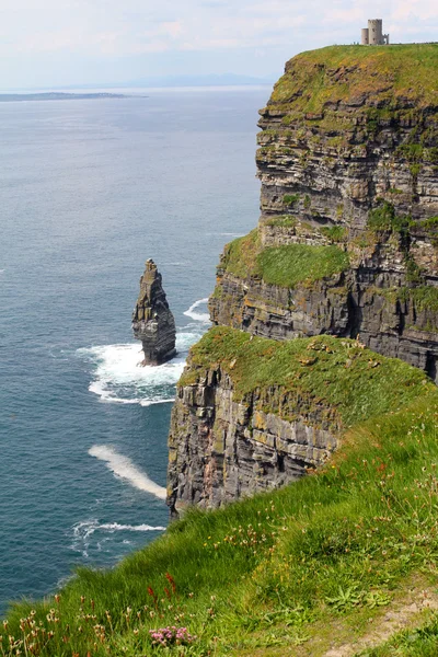 Falésias de Moher com torre — Fotografia de Stock