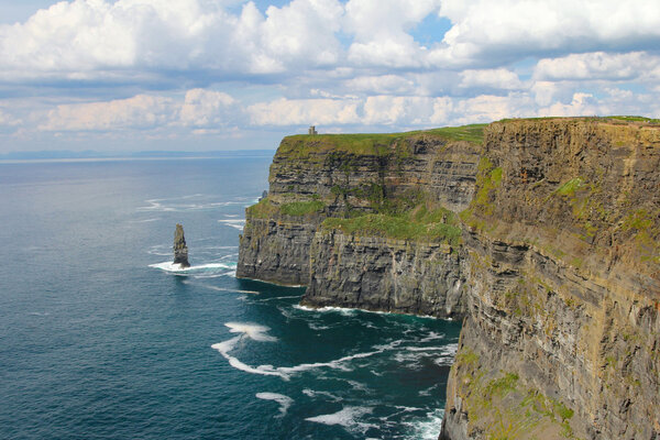Cliffs of Moher with cloudy seascape