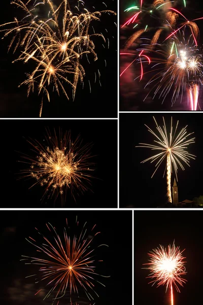 Fireworks collage — Stock Photo, Image