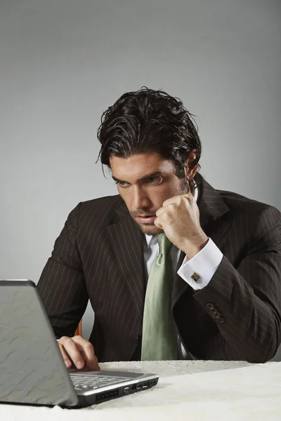 Winning gesture of an handsome businessman — Stock Photo, Image