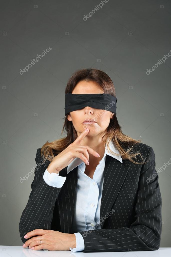 woman blindfolded, Stock image