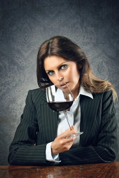 Beautiful woman with wineglass — Stock Photo, Image