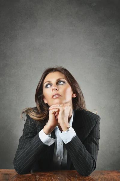 Beautiful woman thinking — Stock Photo, Image