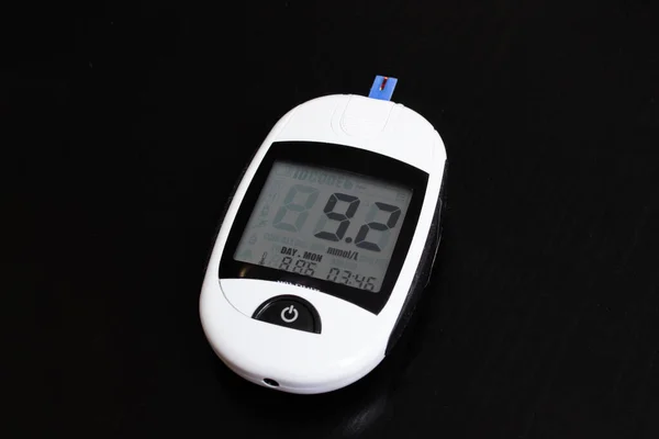 Female Hands Glucometer Measuring Blood Sugar Close Royalty Free Stock Images