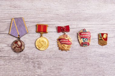 Belarus, Novopolotsk - 19 Kasım 2021: SSCB Madalyası