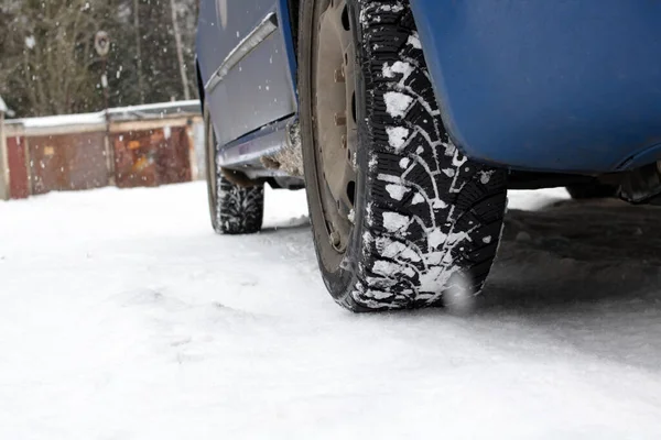 Wheel Car Snow Close — Zdjęcie stockowe