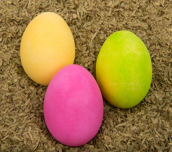 Three painted Easter eggs — Stock Photo, Image