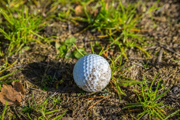 Solitario abandonado pelota de golf —  Fotos de Stock