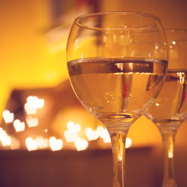 Celebration.Glasses vin. begreppet alla hjärtans dag. Stockbild