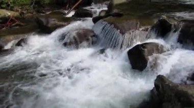 Dağlarda hızlı su akışı. dağ nehri