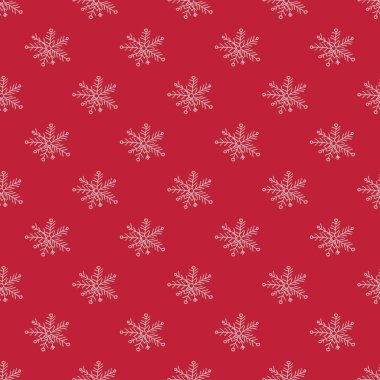 kar taneleri ile kırmızı seamless modeli