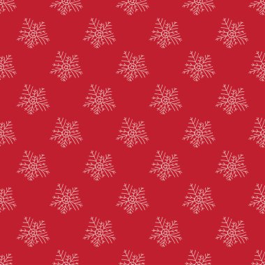 kar taneleri ile kırmızı seamless modeli