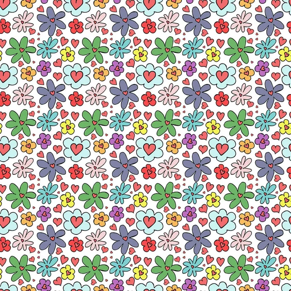 Modèle Sans Couture Avec Des Fleurs Fond Floral Fleurs Colorées — Image vectorielle