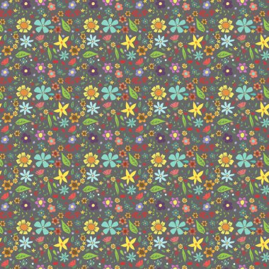 Çiçeklerle kusursuz desen. Çiçek arkaplanı. Beyaz arka planda izole edilmiş renkli çiçekler.