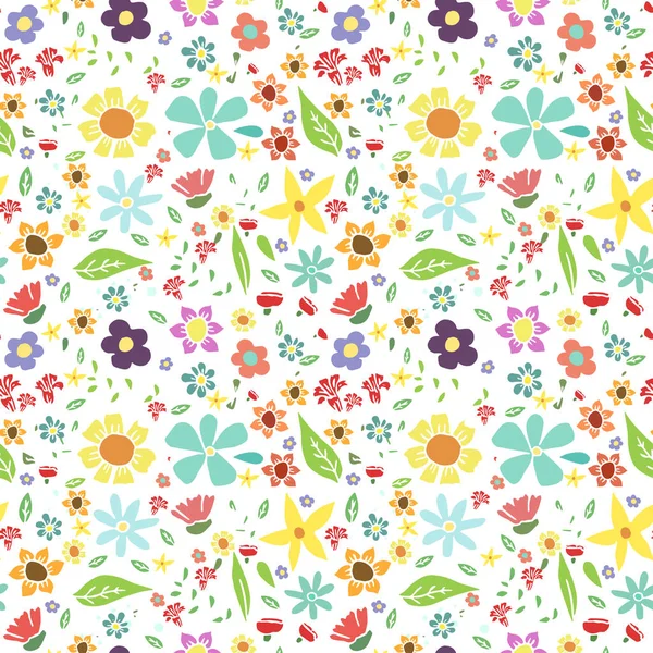 Nahtloses Muster Mit Blumen Floral Background Colored Blumen Isoliert Auf — Stockvektor