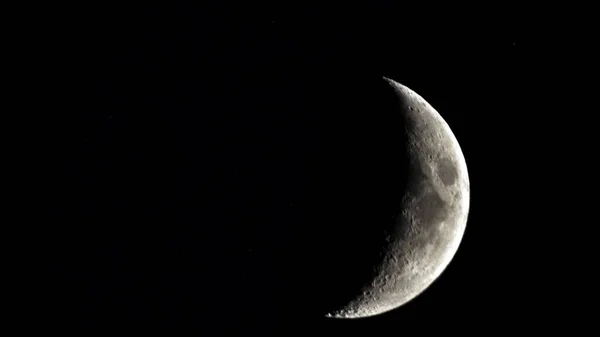 Foice Lua Céu Noturno — Fotografia de Stock
