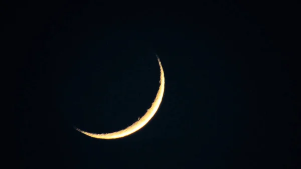 Foice Lua Céu Noturno — Fotografia de Stock