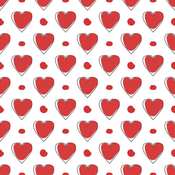 红心图案 白色背景 情人节的模式 — 图库矢量图片