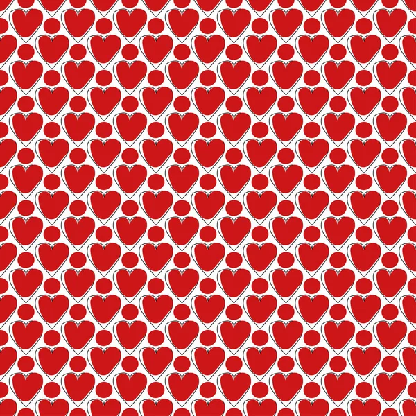Pattern Red Hearts White Background Valentine Day Pattern — Stock Vector
