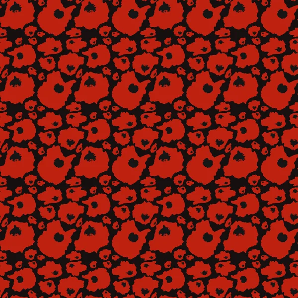 Красный Бесшовный Цветочный Фон Узор Красными Цветами Цветочный Вектор — стоковый вектор